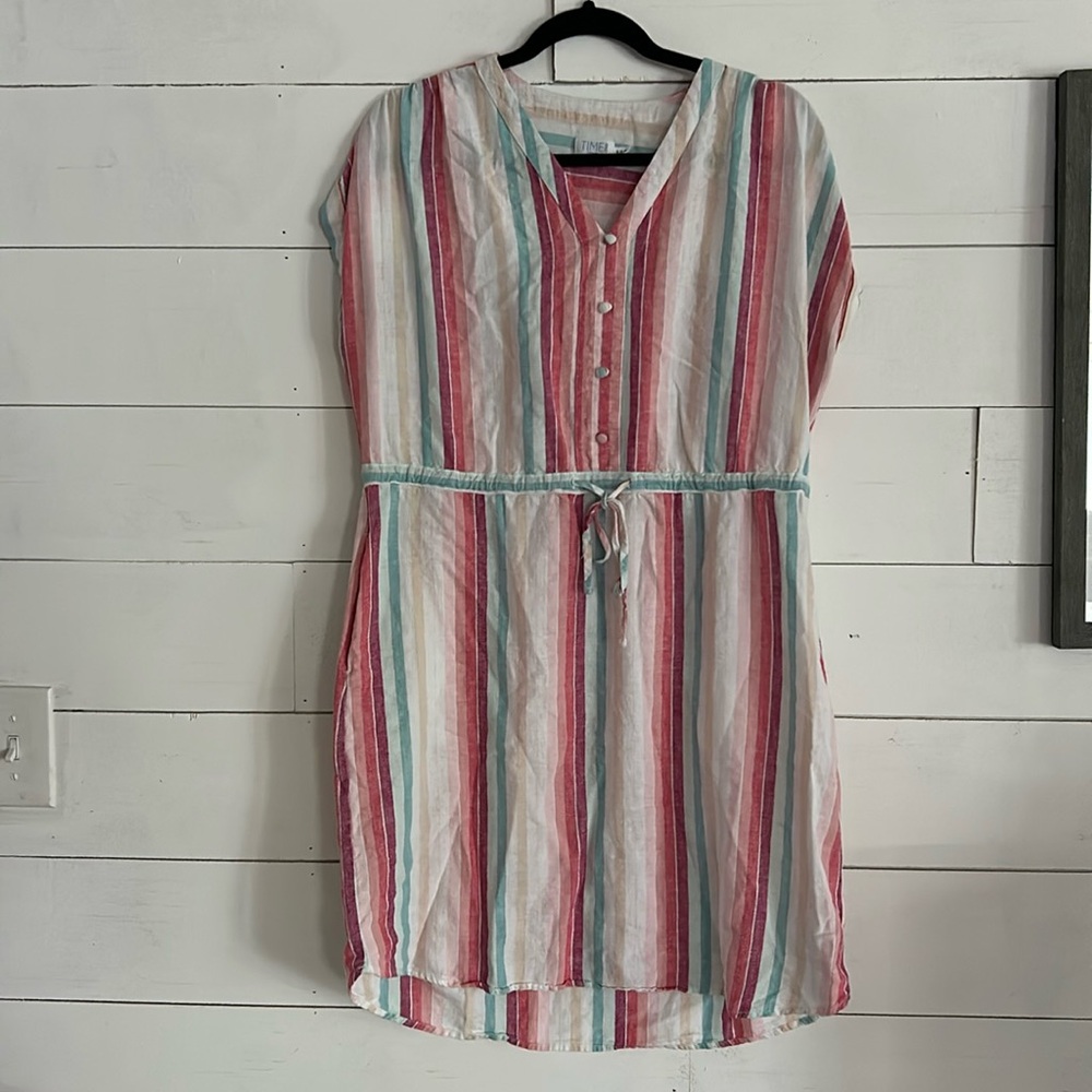 Multicolored linen dress